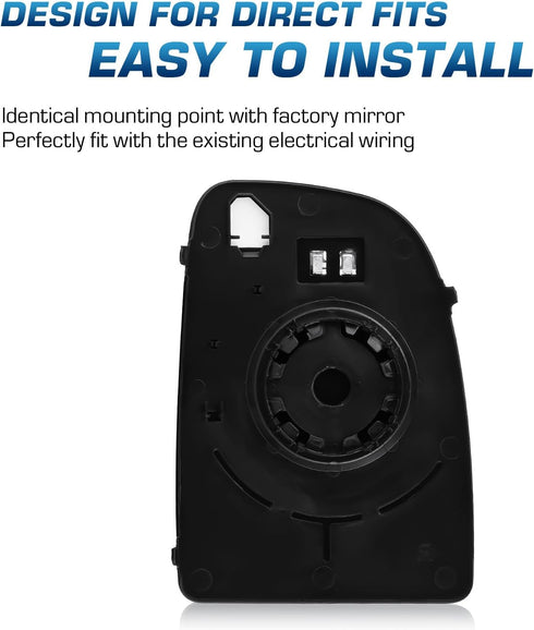 Youxmoto Passenger Right Side Heated Mirror Glass Replacement 2014-2021 Fit For Ram Promaster 1500 2500 3500 Side View Convex Upper Mirror Glass w...